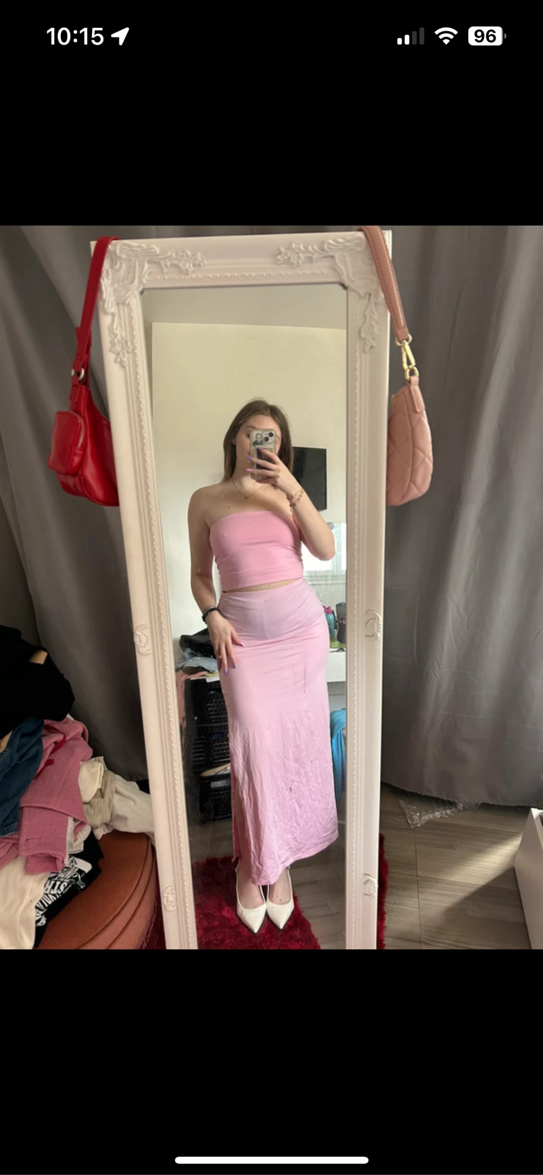 Pastel pink top + skirt set – photo 2